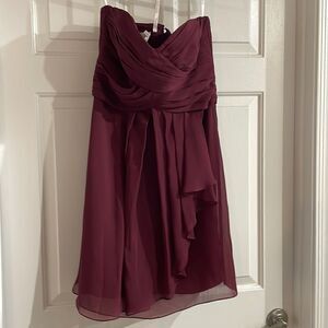 EUC David’s Bridal Short Strapless Bridesmaid Dress